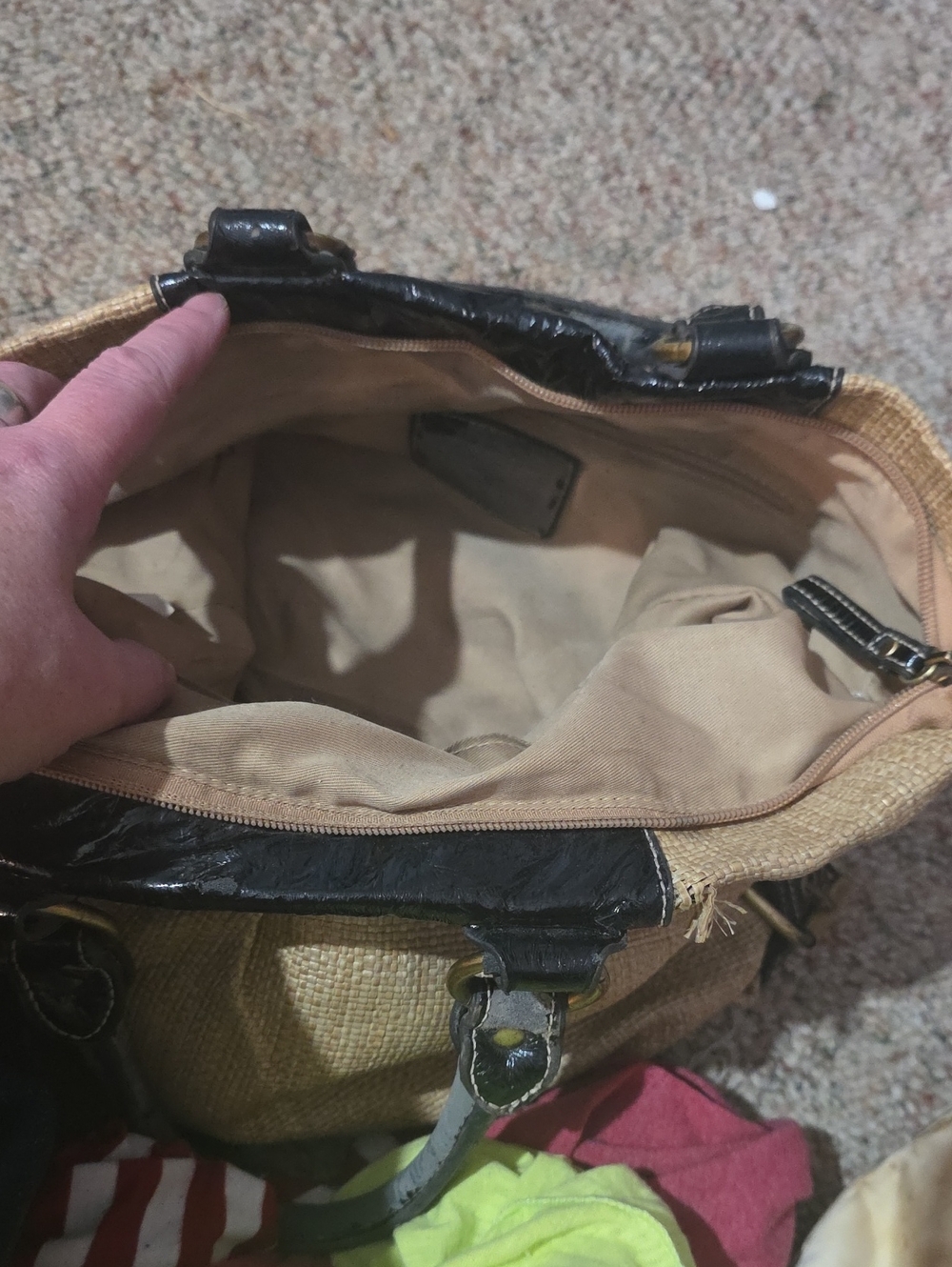 Coach  White  and Tan Logo Canvas Tote with Black Trim ( These Needs Repairs) - Picture 10 of 10